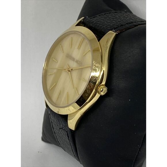 Michael Kors Runway MK4285 Women's Black Leather Analog Dial Quartz Watch JK573 - Picture 4 of 12